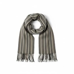 Cashmere Finished Scarf Made in Florence Italy Striped Fringe Women
